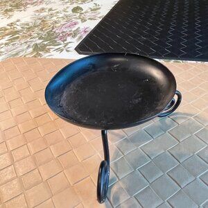 Three Legged Black Metal Round Pillar Candle Holder